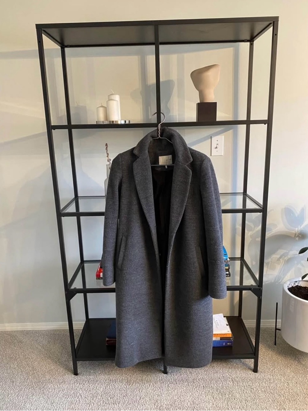 OAK + FORT Charcoal Gray Wool Blend Pea Coat